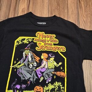Steven Rhodes NEW Never Accept a Ride from Strangers Witch Black T Shirt Med NWT